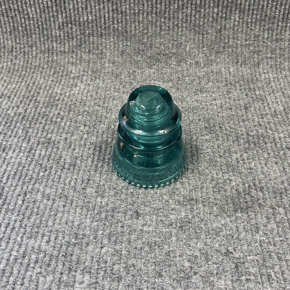 HEMINGRAY- 42‎ Aqua Blue Glass Railroad Telegraph Line Insulator Antique 4”x4”